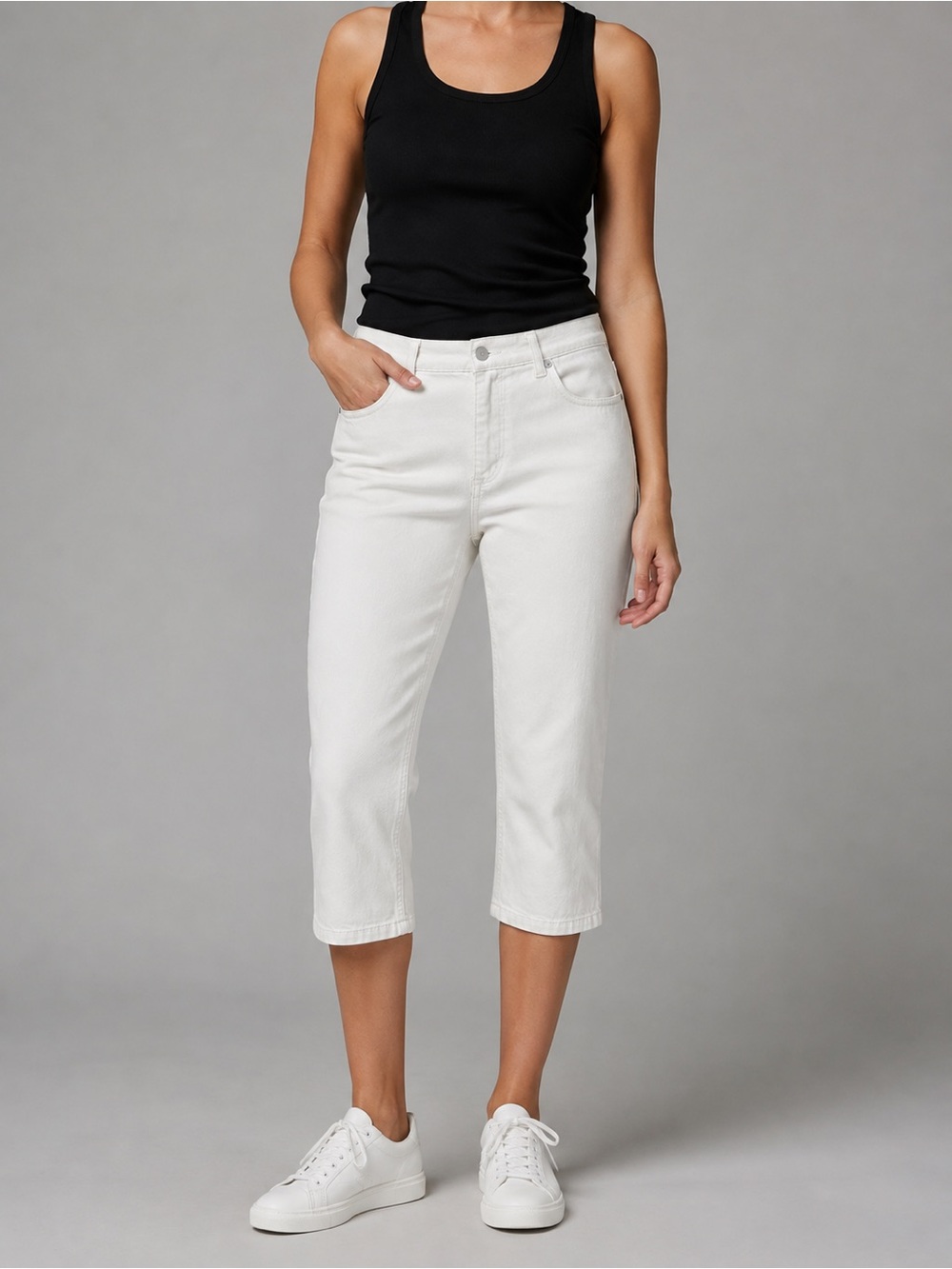 Jones New York Soho White Cropped Jeans - 3/4 Length Size 10
